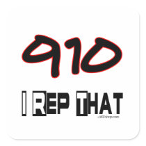 I Rep That 910 Area Code Stickers