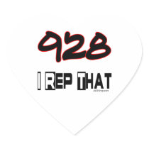 I Rep That 928 Area Code Heart Stickers