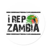 I rep Zambia Round Sticker