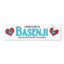 I Rescued a Basenji (Male Dog) Bumper Stickers