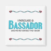 I Rescued a Bassador (Male) Dog Adoption Design Fridge Magnets