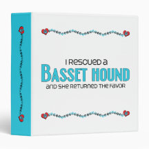 I Rescued a Basset Hound (Female Dog) Vinyl Binders