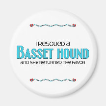 I Rescued a Basset Hound (Female Dog) Fridge Magnet