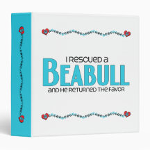 I Rescued a Beabull (Male) Dog Adoption Design 3 Ring Binders