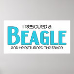 I Rescued a Beagle (Male Dog) Posters