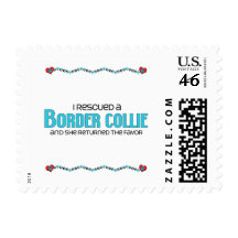 I Rescued a Border Collie (Female Dog) Postage Stamp