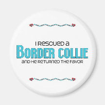 I Rescued a Border Collie (Male Dog) Fridge Magnet