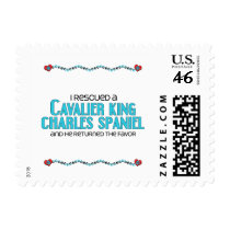 I Rescued a Cavalier King Charles Spaniel (Male) Postage Stamps