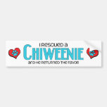 I Rescued a Chiweenie (Male) Dog Adoption Design Bumper Stickers