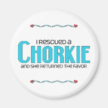 I Rescued a Chorkie (Female) Dog Adoption Design Fridge Magnets