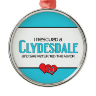 I Rescued a Clydesdale (Female Horse) Ornament