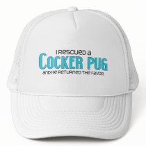 I Rescued a Cocker Pug (Male) Dog Adoption Design Mesh Hats