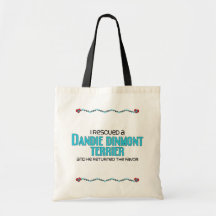 I Rescued a Dandie Dinmont Terrier (Male Dog) Canvas Bags