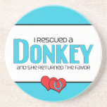 I Rescued a Donkey (Female Donkey) Drink Coaster