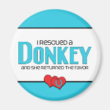 I Rescued a Donkey (Female Donkey) Fridge Magnets