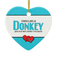 I Rescued a Donkey (Female Donkey) Ornament
