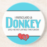 I Rescued a Donkey (Male Donkey) Drink Coasters