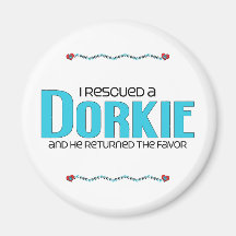 I Rescued a Dorkie (Male) Dog Adoption Design Fridge Magnet