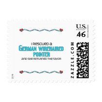 I Rescued a German Wirehaired Pointer (Female Dog) Postage