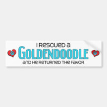 I Rescued a Goldendoodle (Male) Dog Adoption Bumper Stickers