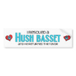 I Rescued a Hush Basset (Male) Dog Adoption Design Bumper Stickers