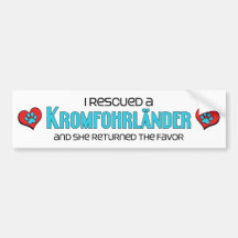 I Rescued a Kromfohrländer (Female Dog) Bumper Stickers