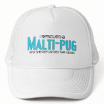 I Rescued a Malti-Pug (Female) Dog Adoption Design Hats