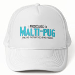 I Rescued a Malti-Pug (Male) Dog Adoption Design Hats