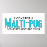I Rescued a Malti-Pug (Male) Dog Adoption Design Poster