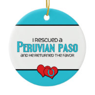 I Rescued a Peruvian Paso (Male Horse) Christmas Tree Ornaments