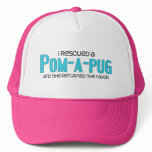 I Rescued a Pom-A-Pug (Female) Dog Adoption Design Mesh Hat