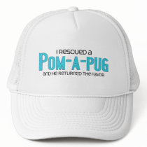 I Rescued a Pom-A-Pug (Male) Dog Adoption Design Trucker Hat