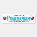 I Rescued a Pomeranian (Female Dog) Bumper Sticker