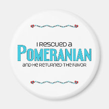 I Rescued a Pomeranian (Male Dog) Fridge Magnets