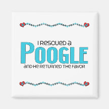 I Rescued a Poogle (Male) Dog Adoption Design Magnets
