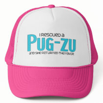 I Rescued a Pug-Zu (Female) Dog Adoption Design Mesh Hats