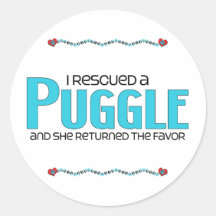 I Rescued a Puggle (Female) Dog Adoption Design Sticker
