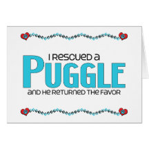 I Rescued a Puggle (Male) Dog Adoption Design Cards