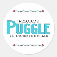 I Rescued a Puggle (Male) Dog Adoption Design Stickers