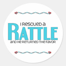 I Rescued a Rattle (Male) Dog Adoption Design Stickers