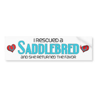 I Rescued a Saddlebred (Female Horse) Bumper Stickers