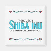 I Rescued a Shiba Inu (Female Dog) Fridge Magnet