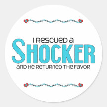 I Rescued a Shocker (Male) Dog Adoption Design Round Stickers