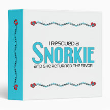 I Rescued a Snorkie (Female) Dog Adoption Design Vinyl Binder