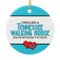 I Rescued a Tennessee Walking Horse (Male Horse) Christmas Tree Ornament