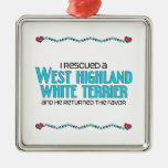 I Rescued a West Highland White Terrier (Male Dog) Christmas Tree Ornaments