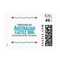 I Rescued an Australian Cattle Dog (Male Dog) Postage Stamp