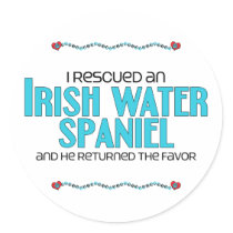 I Rescued an Irish Water Spaniel (Male Dog) stickers