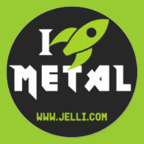 I Rocket Metal Round Stickers stickers