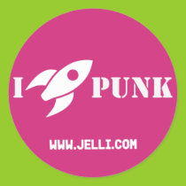 I Rocket Punk Round Stickers stickers